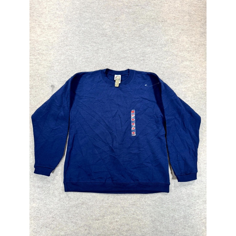 Hanes Ever Fit Sweatshirt Kids L (12/14) Blue Fleece Lined Cotton Crew Neck